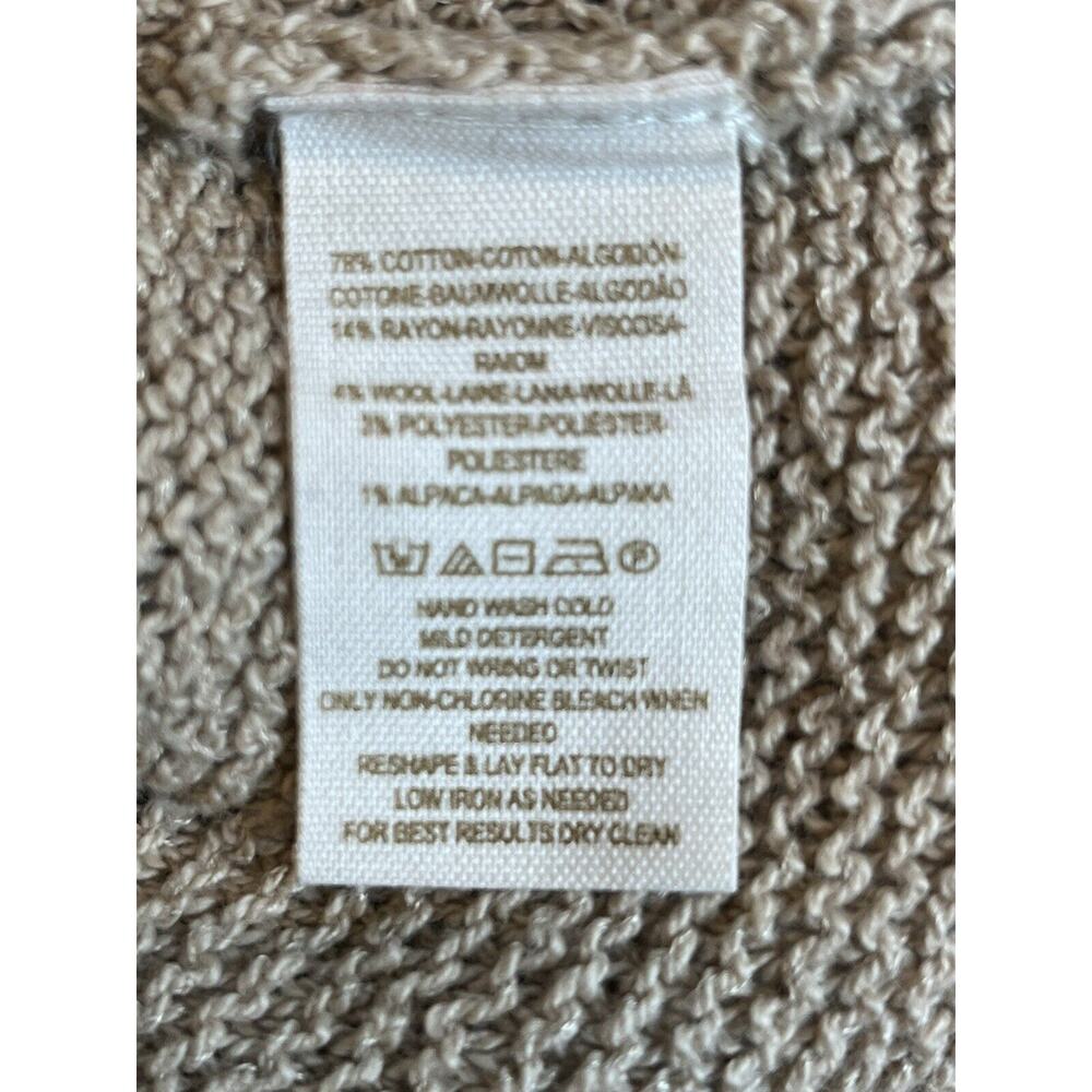 Free People Alpaca Wool Cotton Sz S Sweater Desert Rose Tan Knit Sweater Tunic - Picture 5 of 6